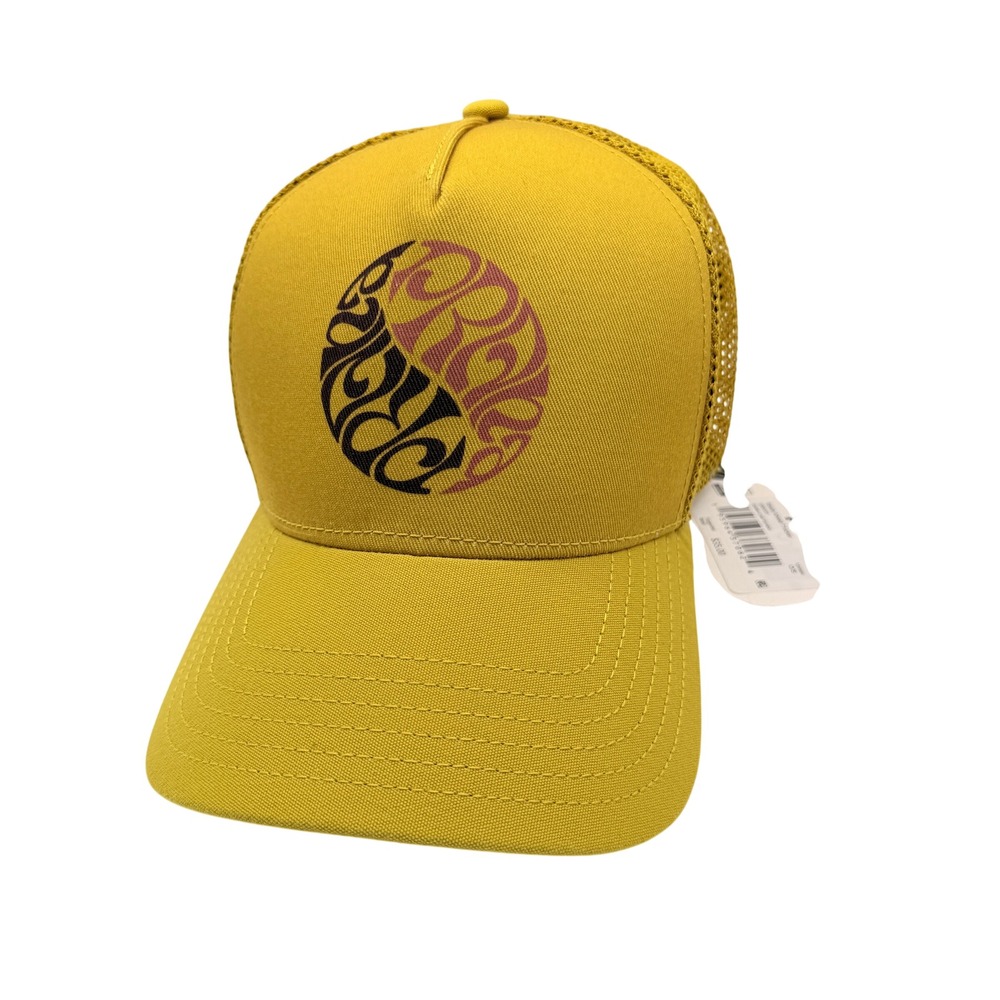 Prana Snapback Trucker Hat Roads Ahead Golden‎ Leaf Yellow Mesh Adjustable Gorp